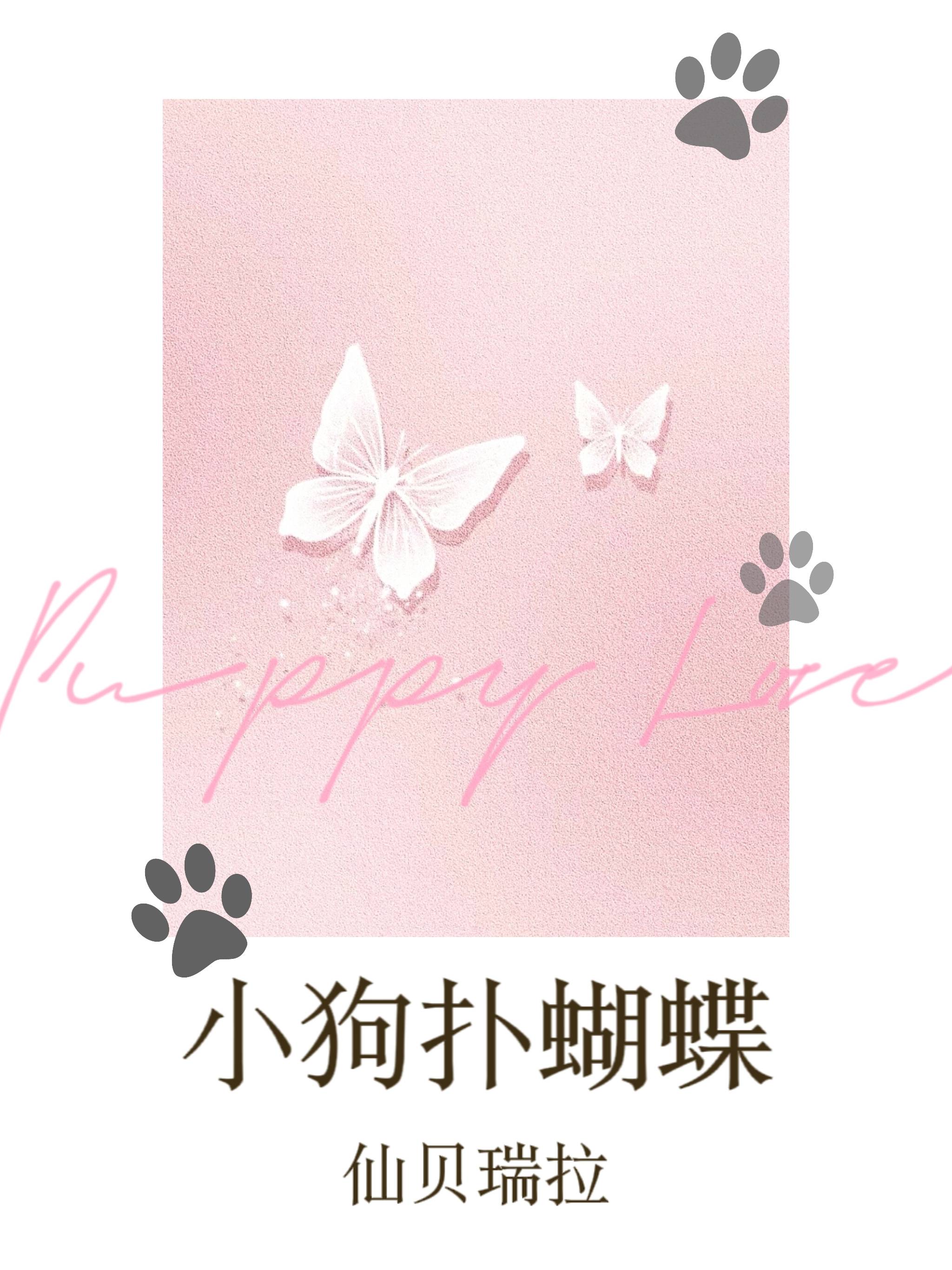 小狗扑蝴蝶图片